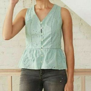 Like New A New Day Eyelet Peplum Tank